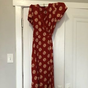 Madewell floral wrap midi dress